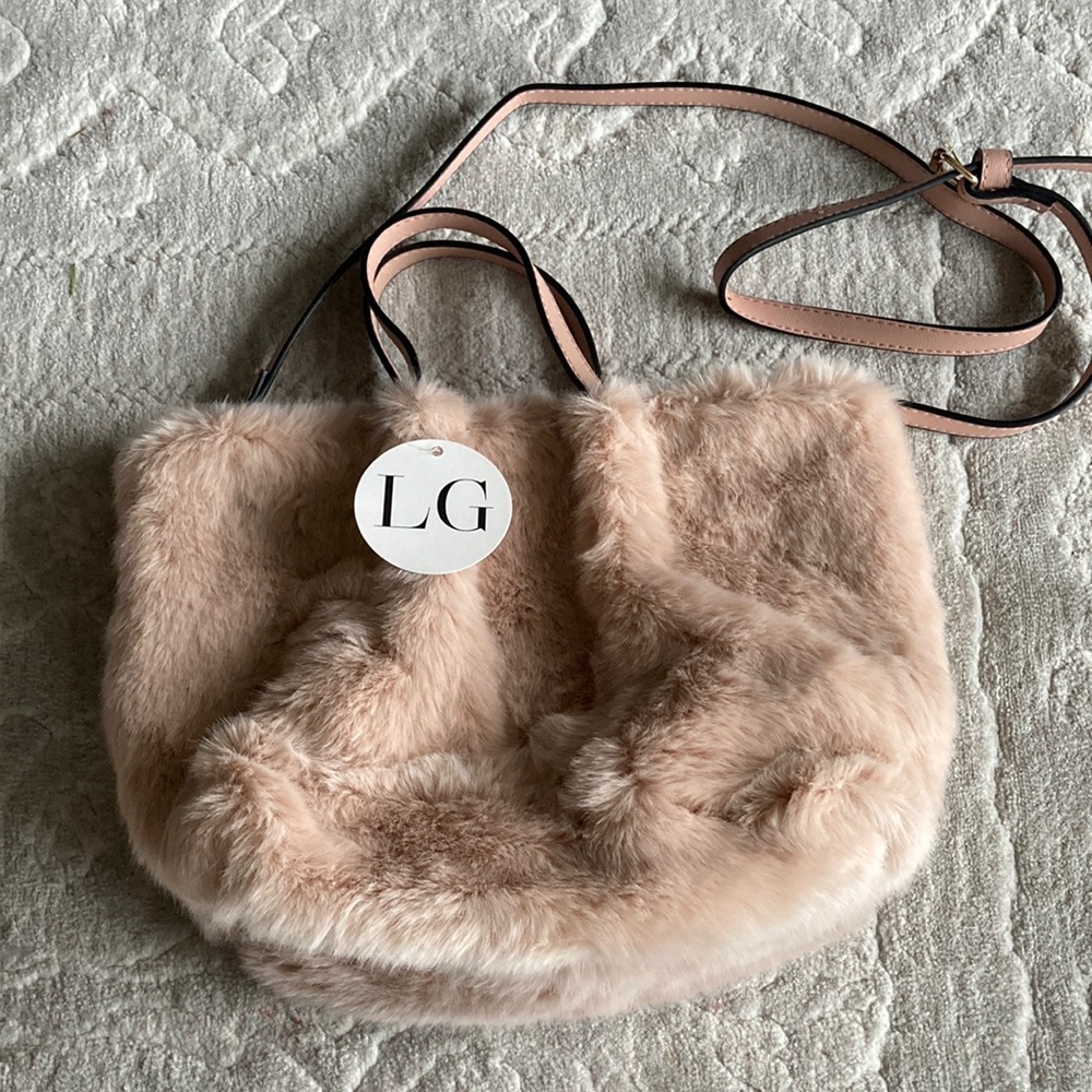 Pink Fluffy Luca and Grae by Aspyn Ovard Purse